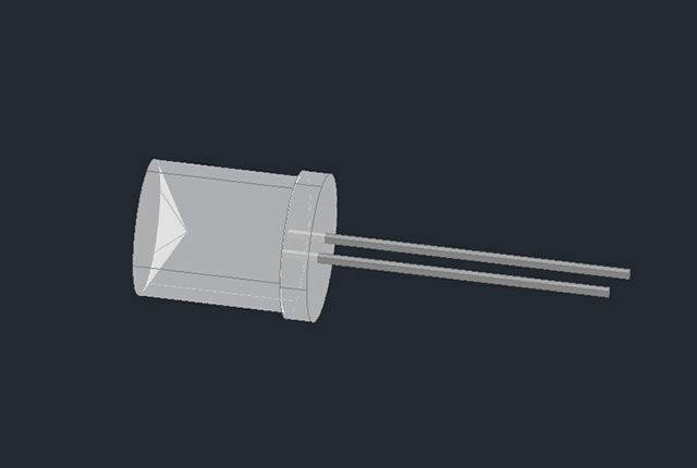 10mm Cylindrical, Inverted Cone LED lamp
