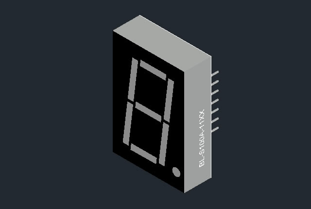 1.00 inch single-digit seven segment led display, bi-color