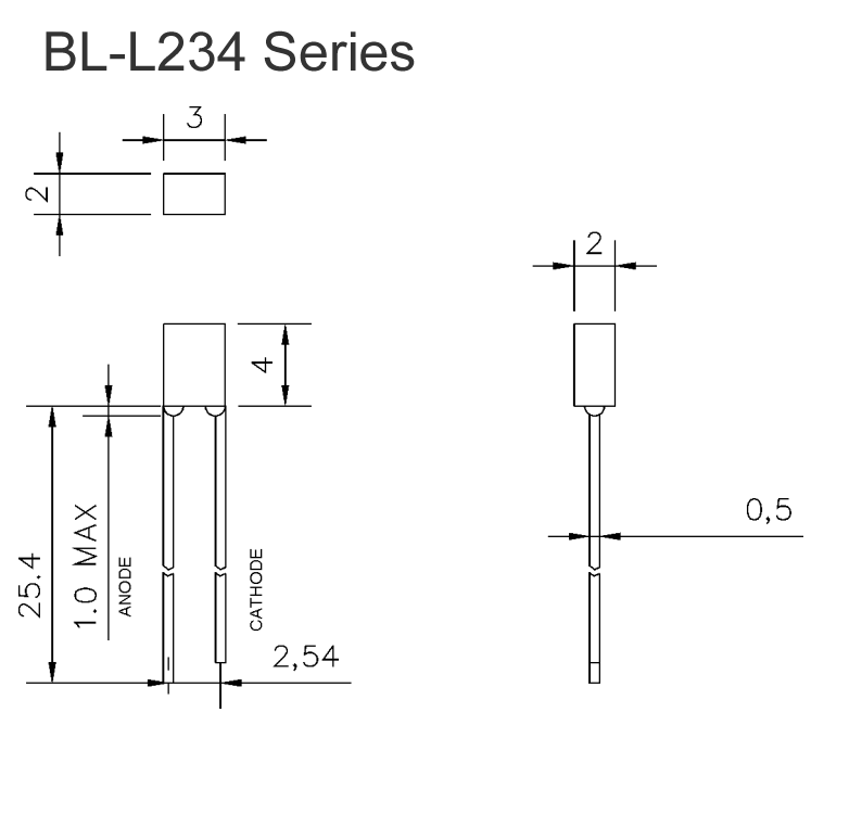 2.0*3.0mm Rectangular Type LED Lamps